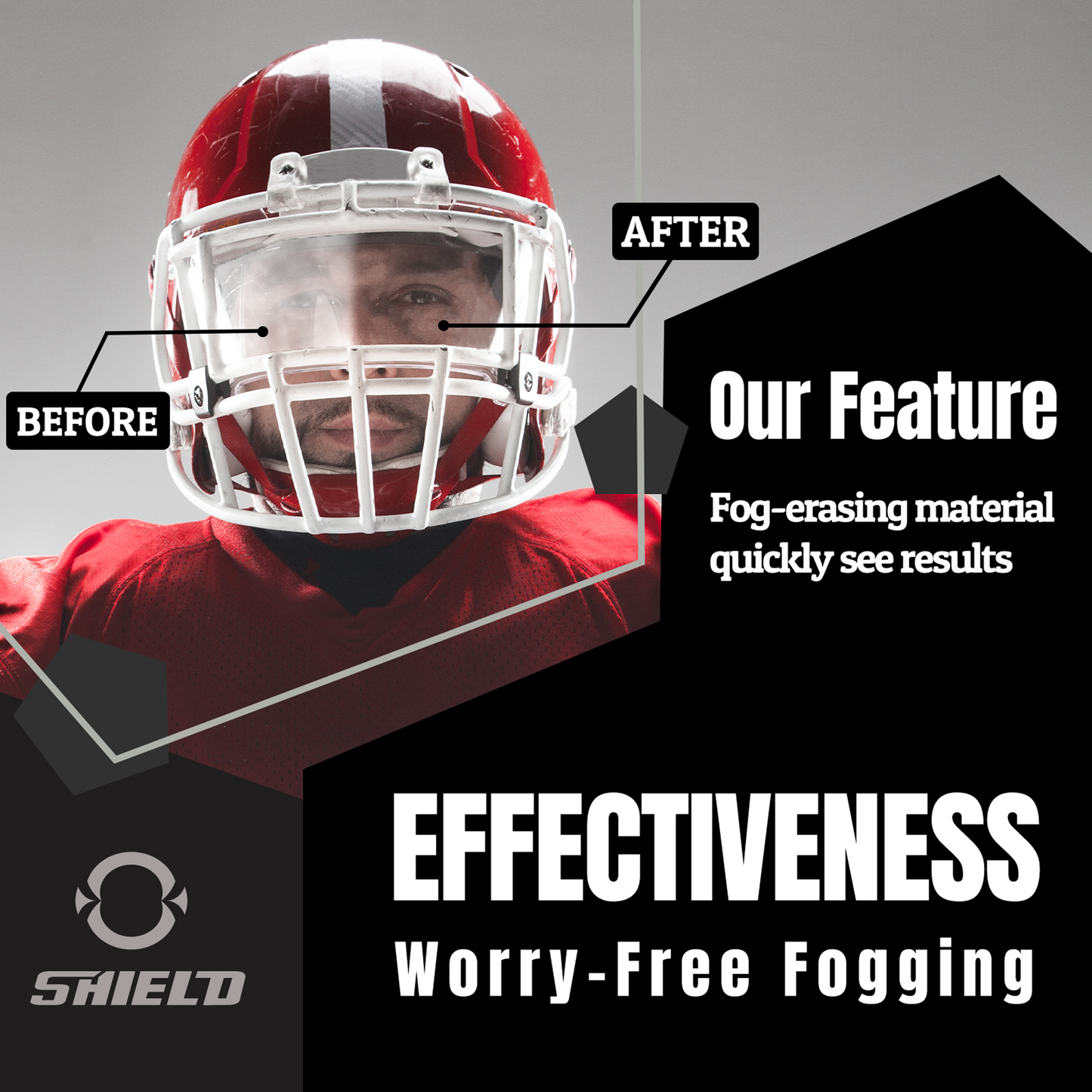 O Shield Dry Fog Zero Wipe One Box, Football Fog Free Wipe for Lens, Glasses, Sports Visors, Helmet Visors, Phone Screen, etc.