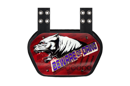 O Shield ‎3D Be Aware of Dog Football Back Plate, Backplate Football, Expression Series