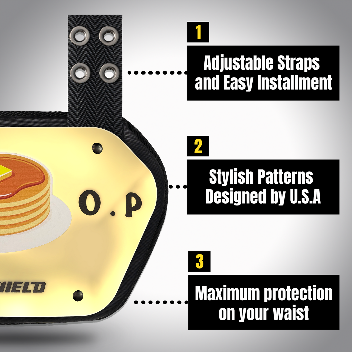 ‎O Shield Golden I.H.O.P. Football Back Plate, Backplate Football, Expression Series