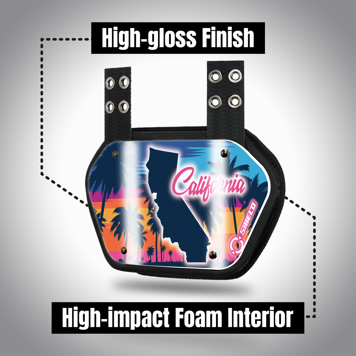 O Shield State of ‎California 2.0 Football Back Plate, Lower Back Pads for Football Players, Rear Protector, Universal Fit