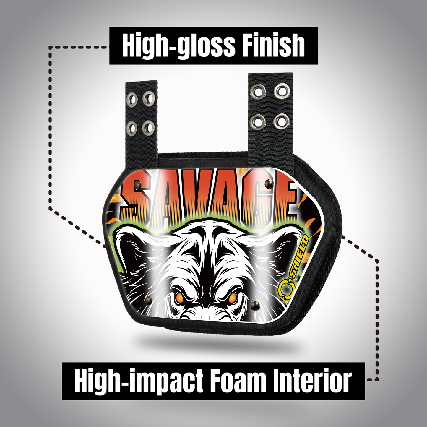 O Shield ‎Savage Bear Football Back plate, Backplate football, Wild Series, Animal Series