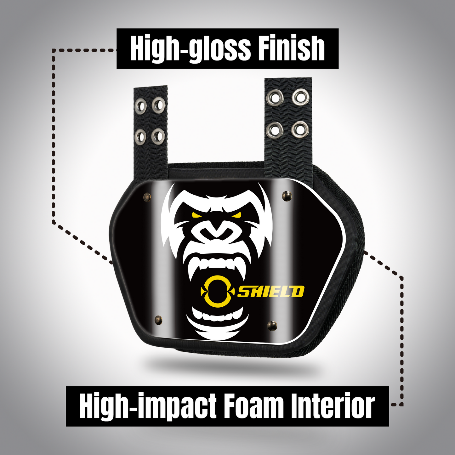 O Shield Cannon Gorilla Football Back plate, Backplate football, Wild Series, Animal Series