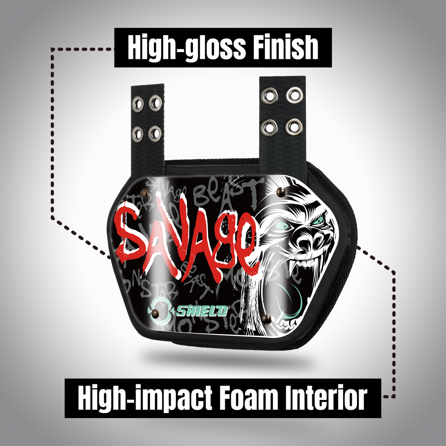 O Shield Savage Wild Football Back plate, Backplate football, Wild Series, Animal Series