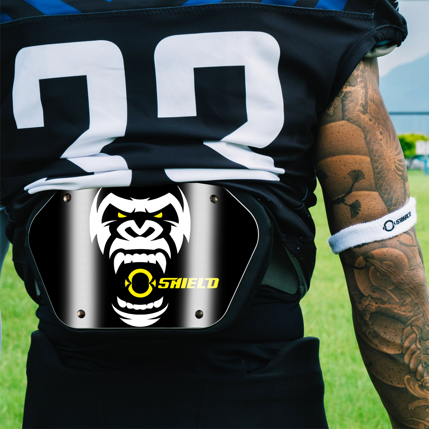 O Shield Cannon Gorilla Football Back plate, Backplate football, Wild Series, Animal Series