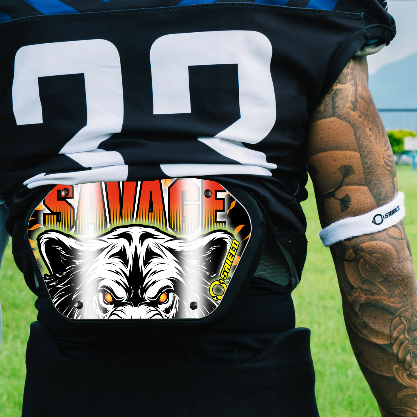 O Shield ‎Savage Bear Football Back plate, Backplate football, Wild Series, Animal Series