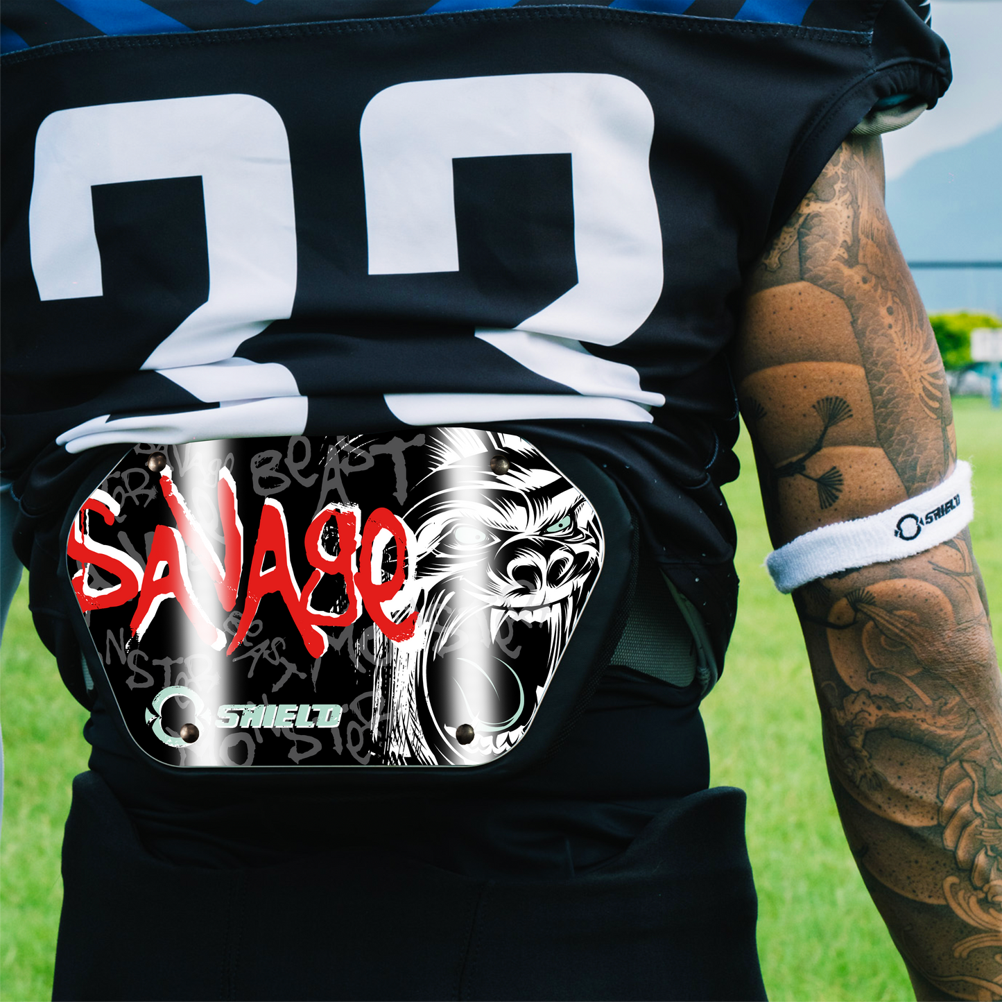 O Shield Savage Wild Football Back plate, Backplate football, Wild Series, Animal Series