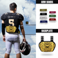 O Shield Angels & Demons Golden Chrome Football Back Plate, Lower Back Pads for Football Players, Rear Protector, Universal Fit