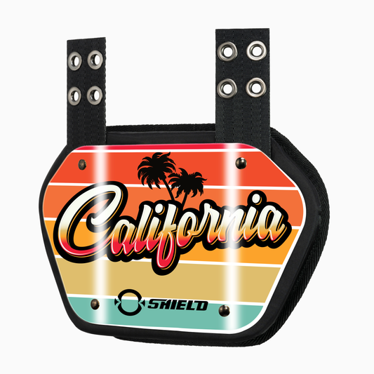 O Shield State of CALIFORNIA Football Back Plate, Lower Back Pads for Football Players, Rear Protector, Universal Fit