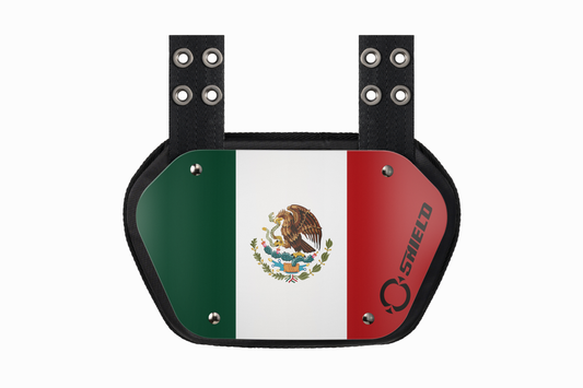 O Shield Flag of MEXICO Football Back Plate, Lower Back Pads for Football Players, Rear Protector, Universal Fit