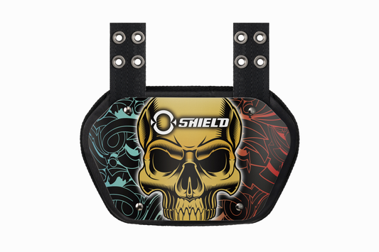 O Shield POWER SKULL Football Back Plate, Lower Back Pads for Football Players, Rear Protector, Universal Fit