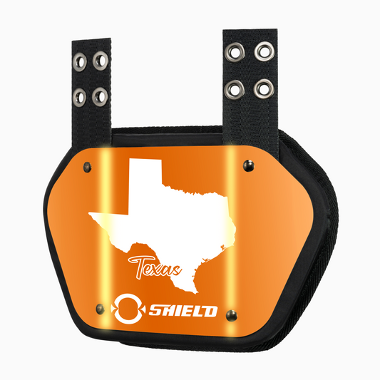 O Shield State  of TEXAS Football Back Plate, Lower Back Pads for Football Players, Rear Protector, Universal Fit