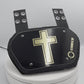 O Shield Golden Cross Chrome Football Back Plate, Lower Back Pads for Football Players, Rear Protector, Universal Fit